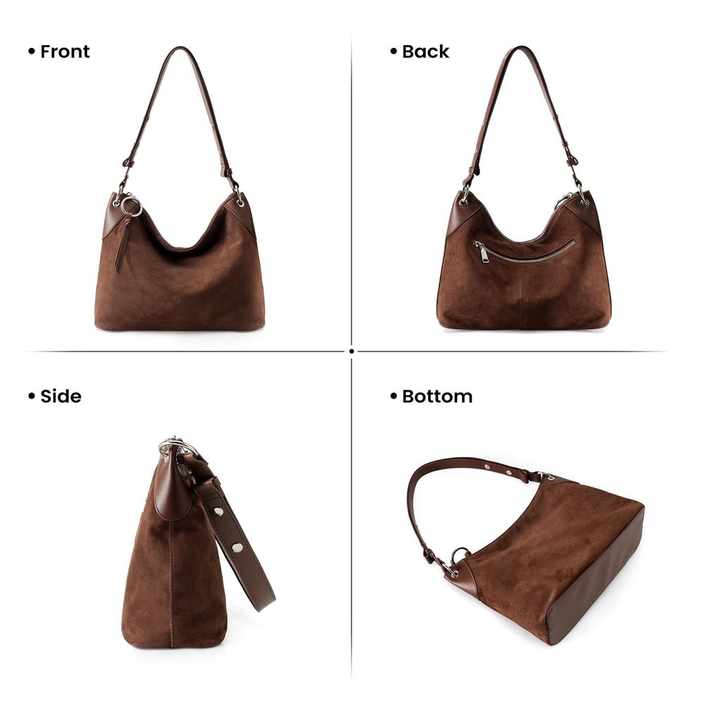 7802 Leather Hobo Bags ,Soft Real Leather Hnadbags Shoulder Bag Everyday - Picture 6 of 6
